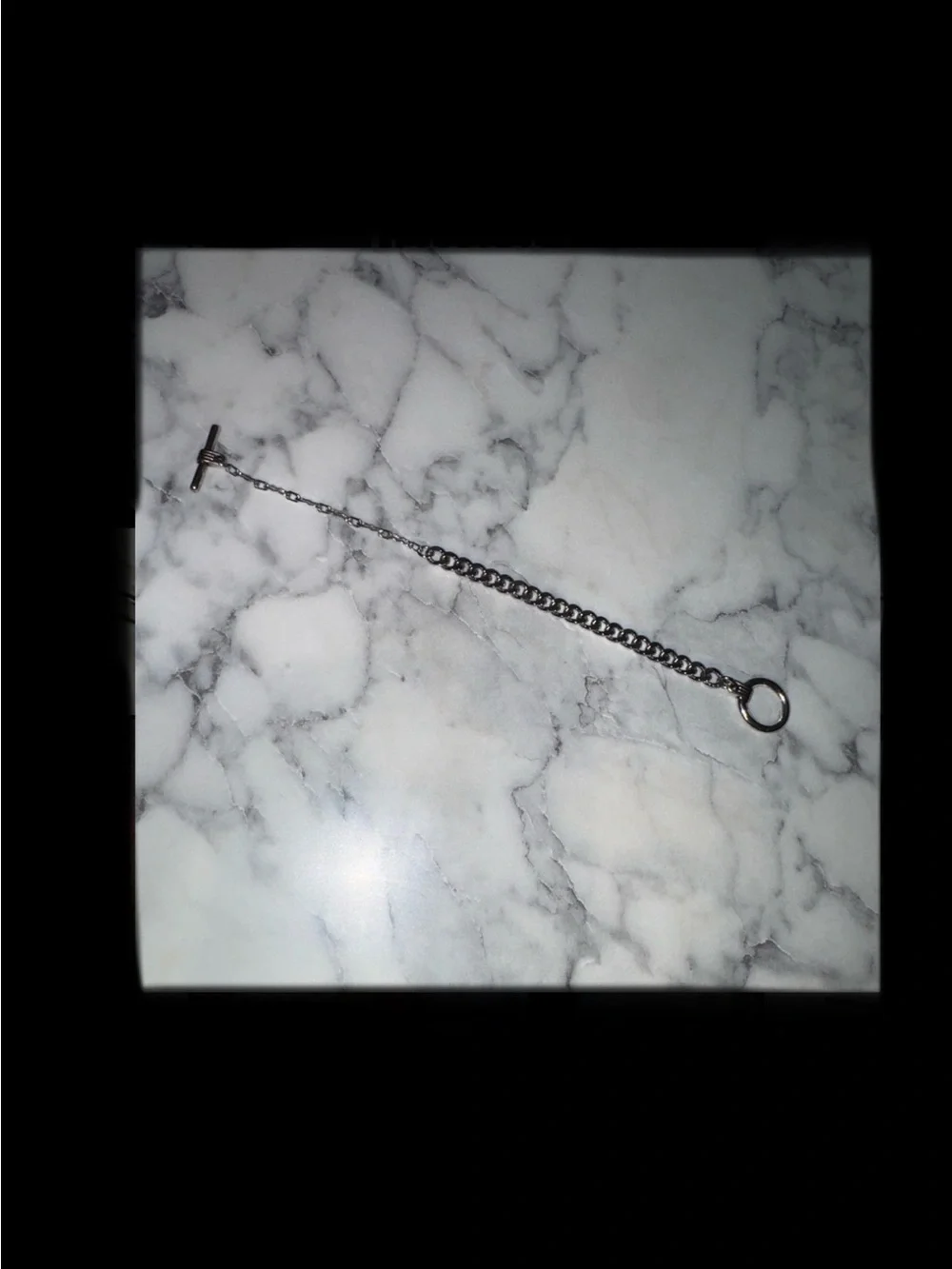 Sterling-Look Toggle Link Bracelet in Shiny Silver